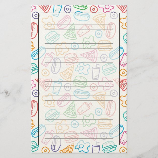 Fast food pattern stationery (Front)