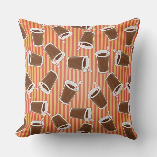 Fast food pattern throw pillow (Front)