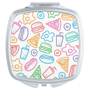Fast food pattern vanity mirror