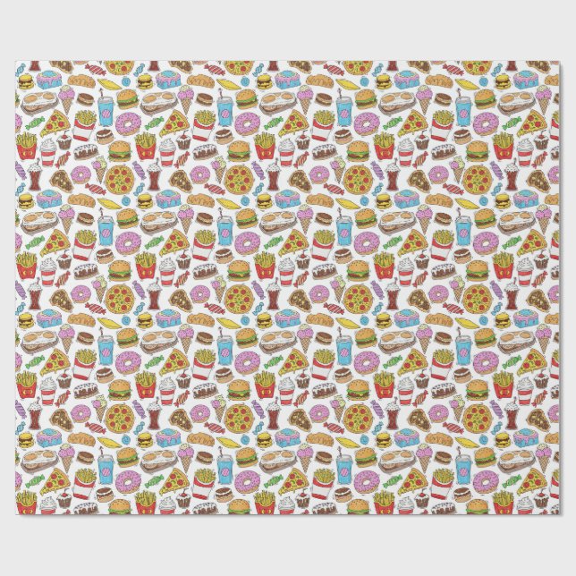 fast food patterns  wrapping paper (Flat)