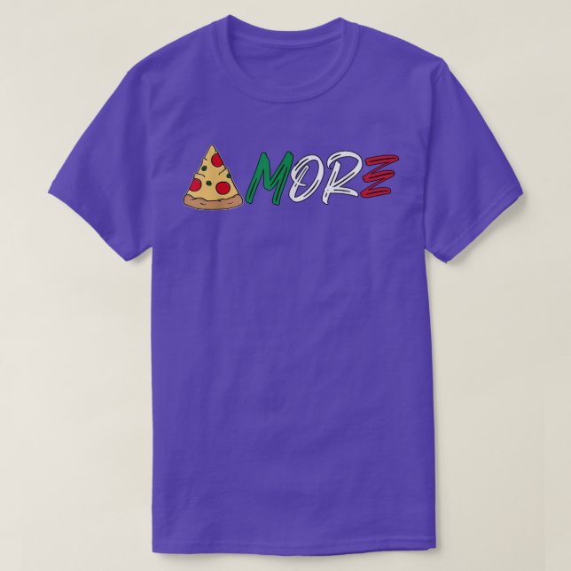 Fast Food Pizza Italian Slice Amore Italy Love Fun T-Shirt (Design Front)