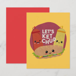 Fast Food Pun: Let's Ketchup Note Card