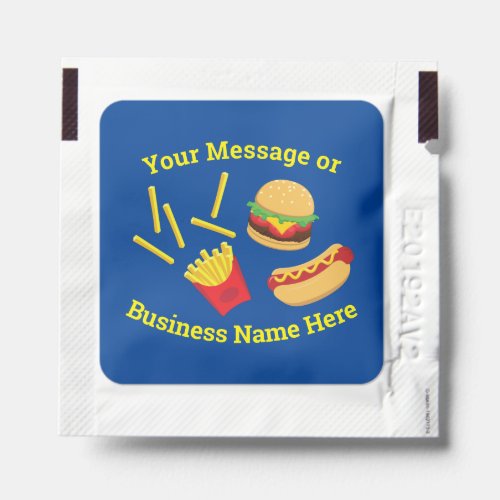 Fast Food Restaurant Business Name Logo Message Hand Sanitizer Packet