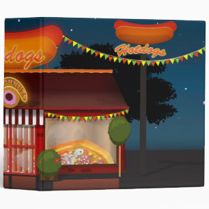 Fast Food Restaurant Cartoon Binder