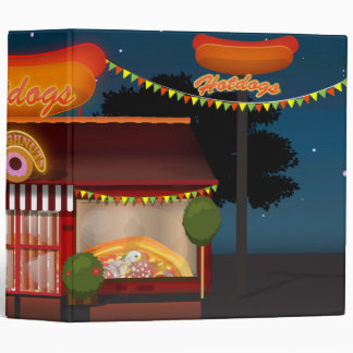 Fast Food Restaurant Cartoon Binder