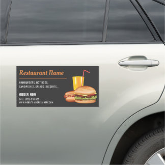 Fast Food Restaurant Hamburger Hot Dog Diner Car Magnet