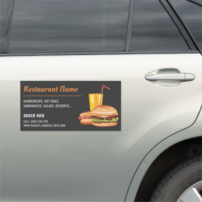Fast Food Restaurant Hamburger Hot Dog Diner Car Magnet (In Situ)