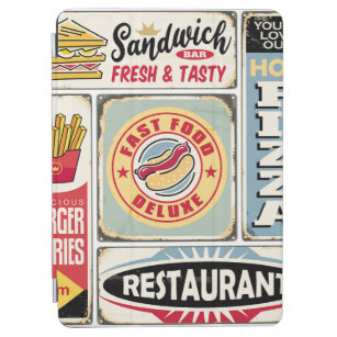 Fast food restaurants and diners retro signs colle iPad air cover