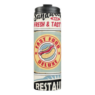 Fast food restaurants and diners retro signs colle thermal tumbler