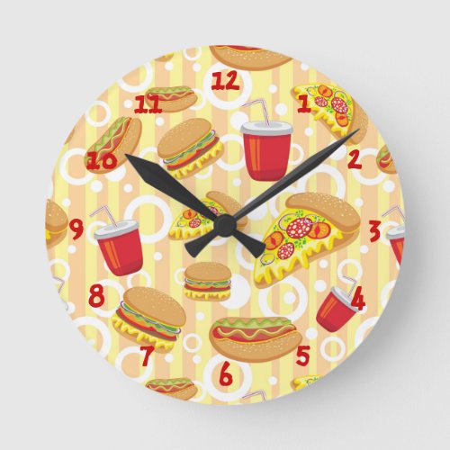 Fast Food Round Clock