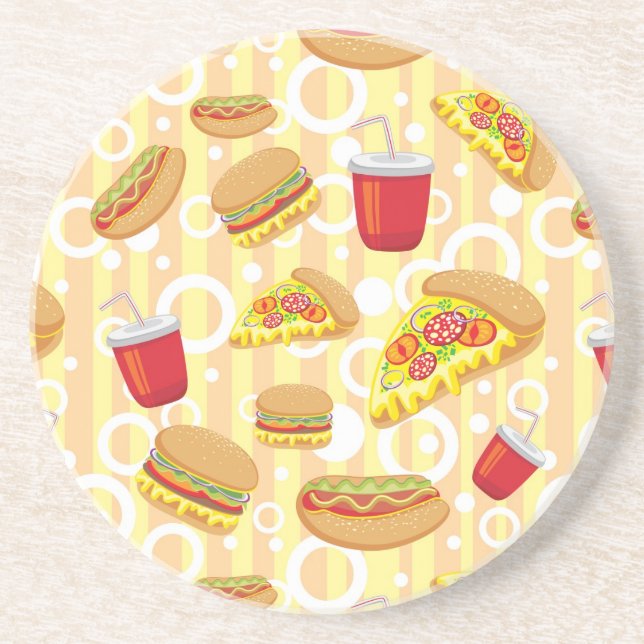 Fast Food Sandstone Coaster (Front)