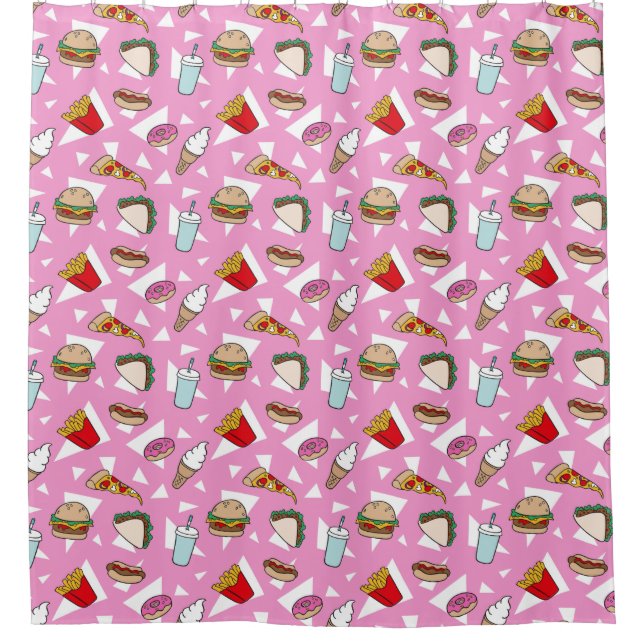 Fast Food Shower Curtain (Front)