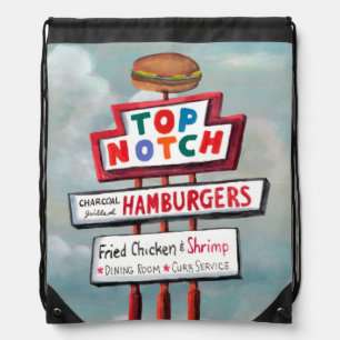 Fast Food Sign Drawstring Bag