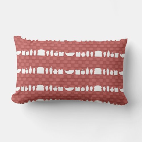  Fast Food Silhouettes Design Pattern Fun Lumbar Pillow