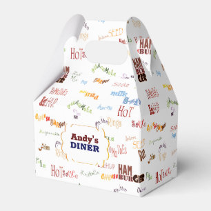 Fast Food Typography Favor Boxes