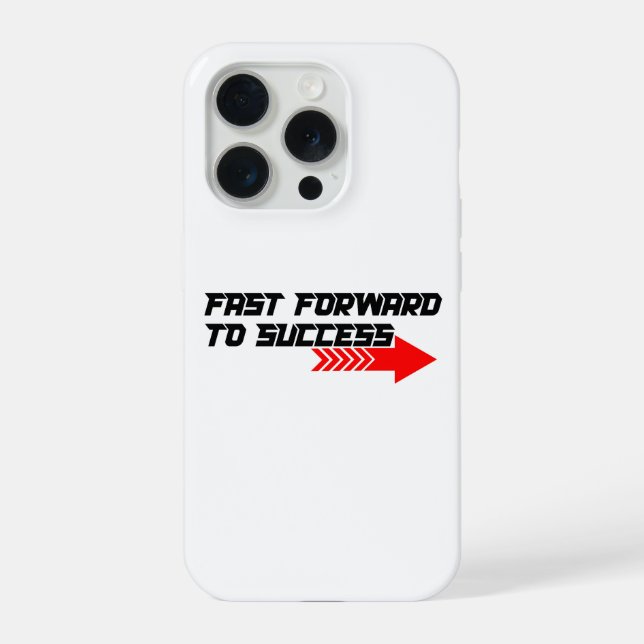 Fast Forward – Bold Red Motivation Quote Design iPhone Case (Back)