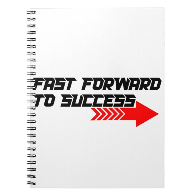 Fast Forward – Bold Red Motivation Quote Design Notebook (Front)