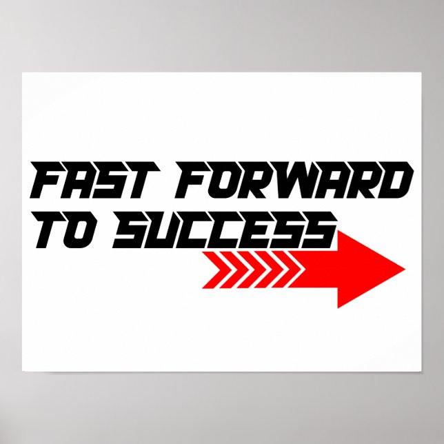 Fast Forward – Bold Red Motivation Quote Design Poster (Front)