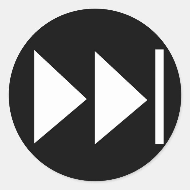 Fast Forward Button Symbol Classic Round Sticker (Front)