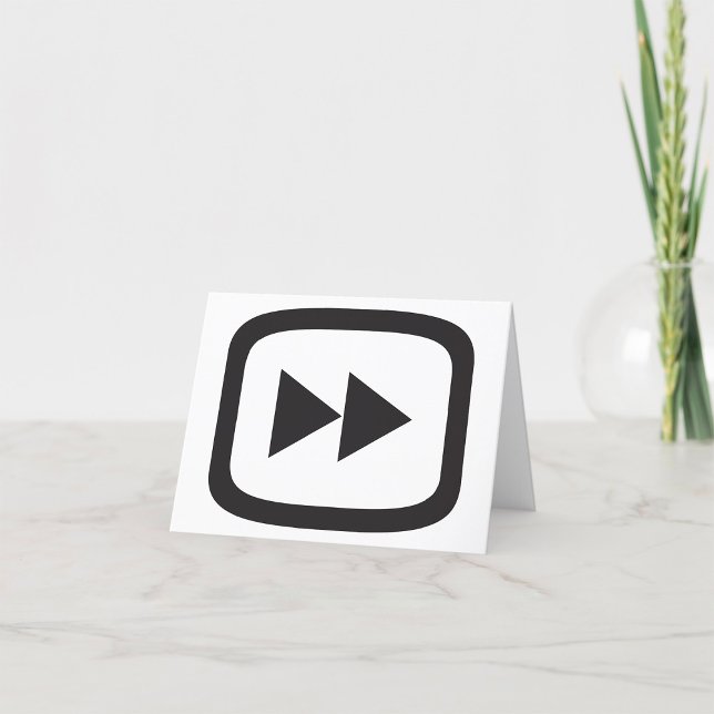 Fast Forward Icon Letterpress Thank You Card (Creator Uploaded)