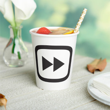 Fast Forward Icon Paper Cups by spudcreative at Zazzle