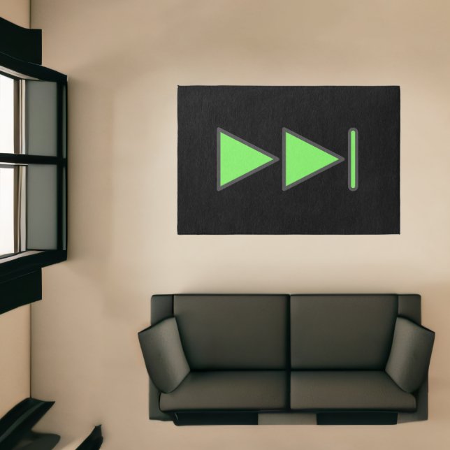 Fast Forward Music Theme Male Black / Bright Green Rug (Insitu (Indoor 1))