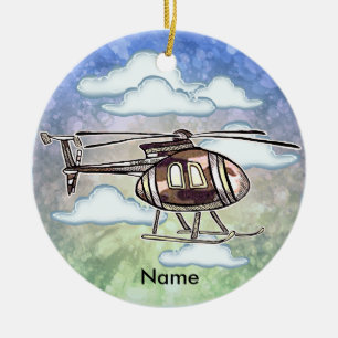 Fast Helicopter Ceramic Ornament