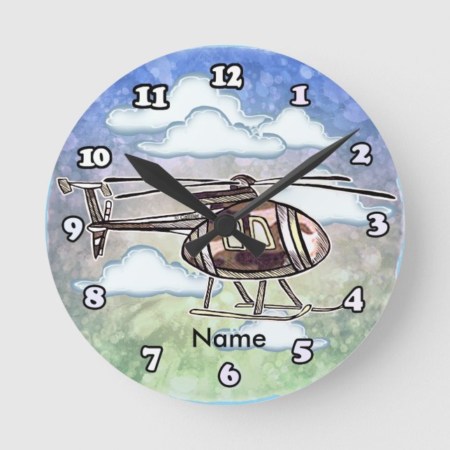 Fast Helicopter  Round Clock (Front)