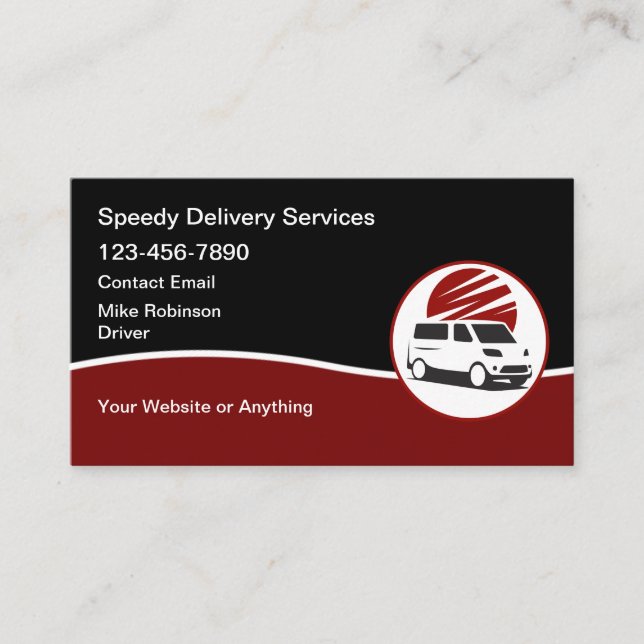 Fast Local Delivery Services  Business Card (Front)