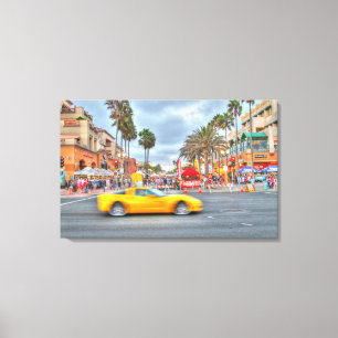 Fast Motion Corvette" PCH and Mian Stree Canvas Print