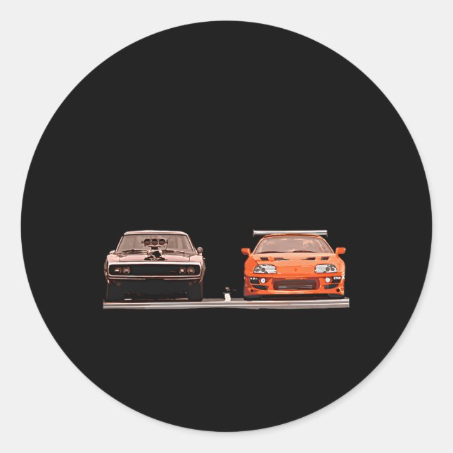 Fast N Furious Cars Car Classic Round Sticker (Front)