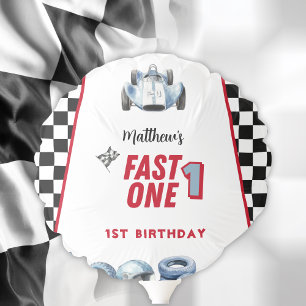 Fast One 1st birthday Boy Racing Car  Balloon