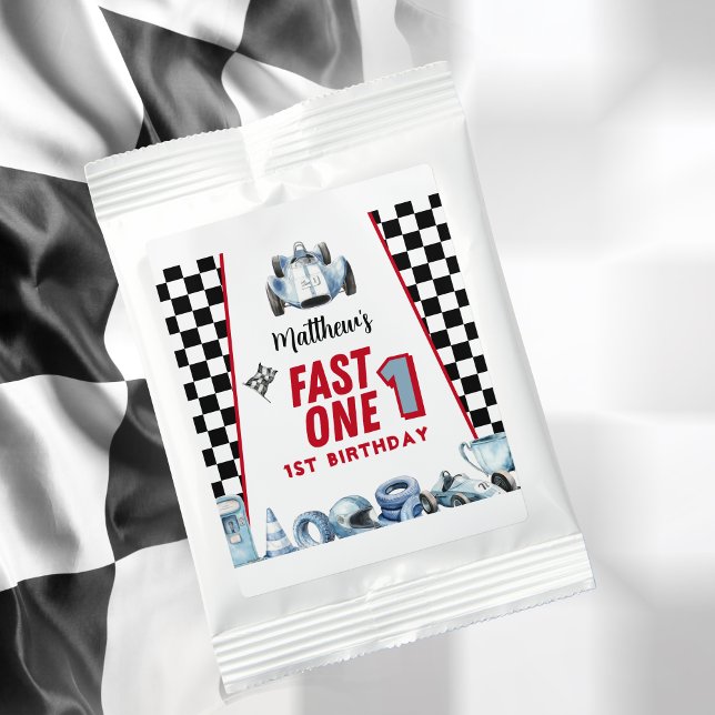 Fast One 1st birthday Boy Racing Car  Lemonade Drink Mix (Creator Uploaded)