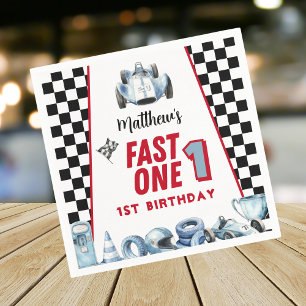 Fast One 1st birthday Boy Racing Car  Napkins