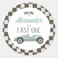 Fast One blue Race Car Birthday