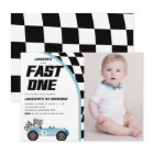 Fast One Blue Race Car Birthday Party Photo