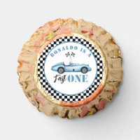 Fast One Blue race car Boy 1st Birthday