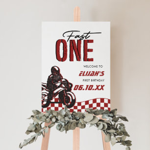 Fast One Boys 1st Dirt Bike Birthday Foam Board
