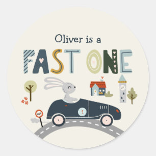 Fast One Car Themed 1st Birthday Stickers