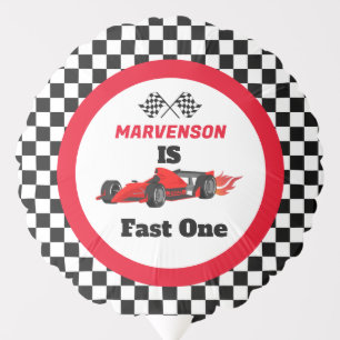 Fast One Fast  Race Car Boy First Birthday Party Balloon