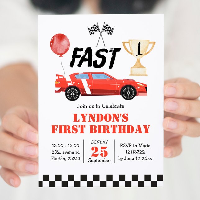 Fast One Growing Up Birthday, Fast and Curious Invitation (Creator Uploaded)