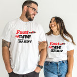 Fast one Mommy  car race First  birthday party T-Shirt<br><div class="desc">Fast one Mommy first birthday outfit car race boy second birthday shirt</div>