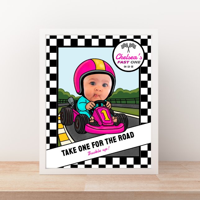 Fast ONE Pink Favor Sign - Take One & Buckle Up! (Creator Uploaded)