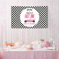 Fast One Pink Race Car First 1st Birthday Party