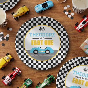 Fast One Race Car 1st Birthday Party Paper Plates