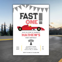Fast One Race Car 1st Boy Birthday Party