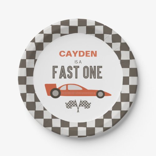Fast One Race Car Birthday Paper Plates