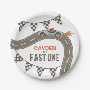 Fast One Race Car Birthday Paper Plates