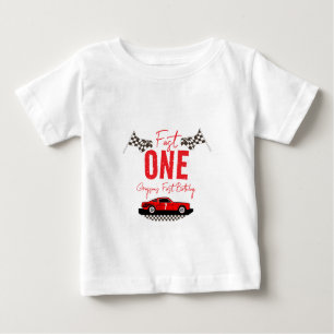 Fast One Race Car Boy 1st Birthday Party Baby T-Shirt