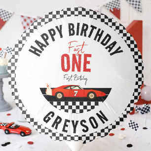 Fast One Race Car Boy 1st Birthday Party Balloon